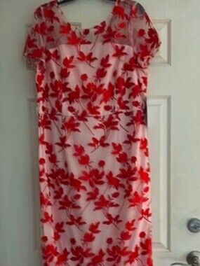 Elegant Red Floral Dress